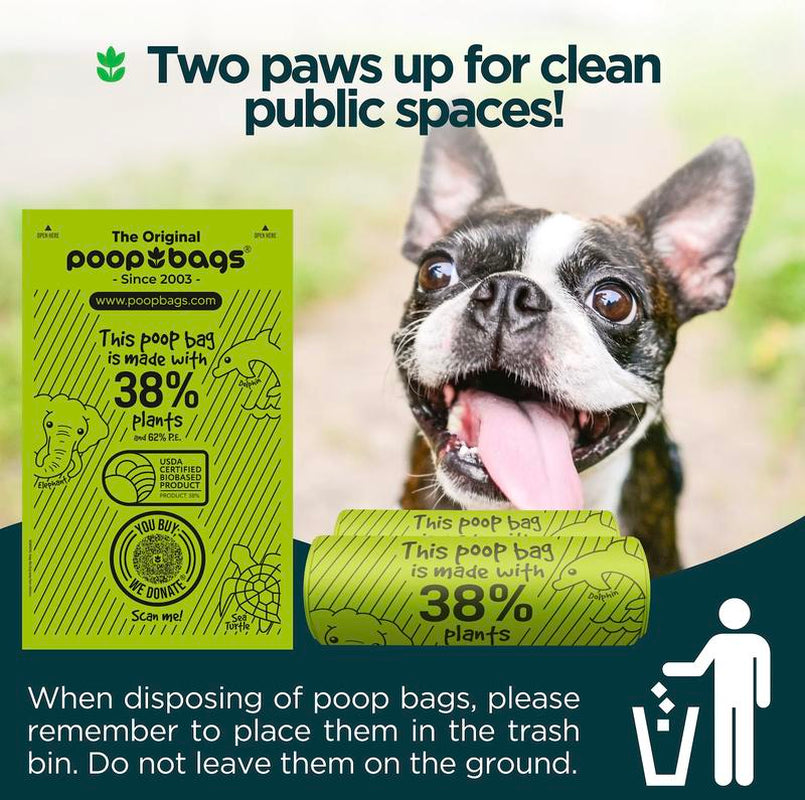 The Original Poop Bags- 1200 Bulk Roll Poop Bags 38% Biobased Pet Poop Bags