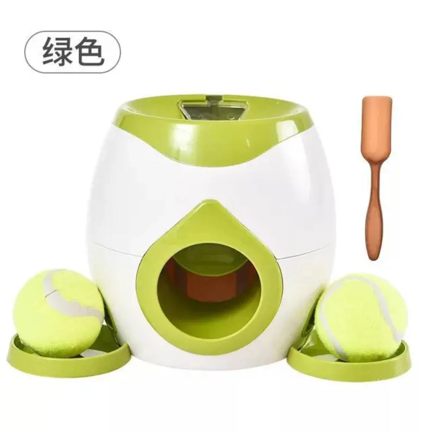2 in 1 Pet Interactive Toy Tennis Ball Launcher Automatic + Fun Feeding Machine for Pets