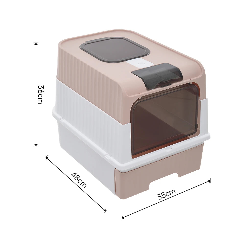 Fully Enclosed UV Sterilizing Cat Litter Box Top Entry Splash-Proof Cat Toilet Large Capacity
