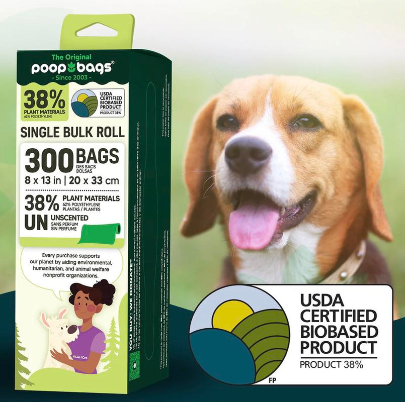 The Original Poop Bags- 1200 Bulk Roll Poop Bags 38% Biobased Pet Poop Bags