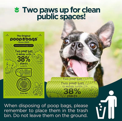 The Original Poop Bags- 1200 Bulk Roll Poop Bags 38% Biobased Pet Poop Bags