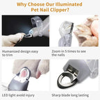 Pet Nail Clipper Scissors with LED Light