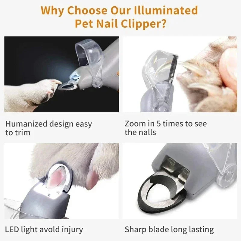 Pet Nail Clipper Scissors with LED Light