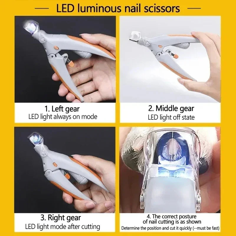 Pet Nail Clipper Scissors with LED Light