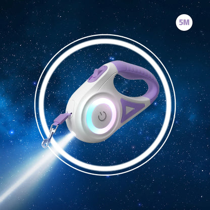 LED Retractable Dog Leash with Light for Puppies Small Medium Big Dogs Cats Pet Harness Straps Collar Accessories 3M 5M Roulette