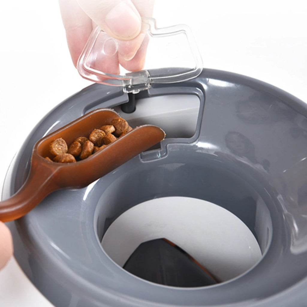 2 in 1 Pet Interactive Toy Tennis Ball Launcher Automatic + Fun Feeding Machine for Pets