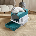 Fully Enclosed UV Sterilizing Cat Litter Box Top Entry Splash-Proof Cat Toilet Large Capacity