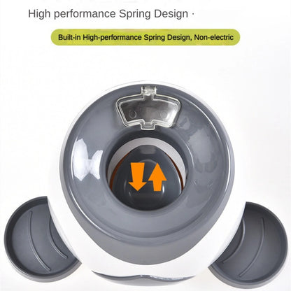 2 in 1 Pet Interactive Toy Tennis Ball Launcher Automatic + Fun Feeding Machine for Pets