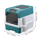 Fully Enclosed UV Sterilizing Cat Litter Box Top Entry Splash-Proof Cat Toilet Large Capacity