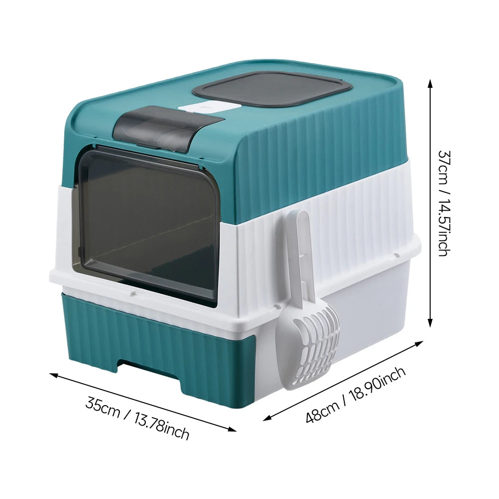 Fully Enclosed UV Sterilizing Cat Litter Box Top Entry Splash-Proof Cat Toilet Large Capacity