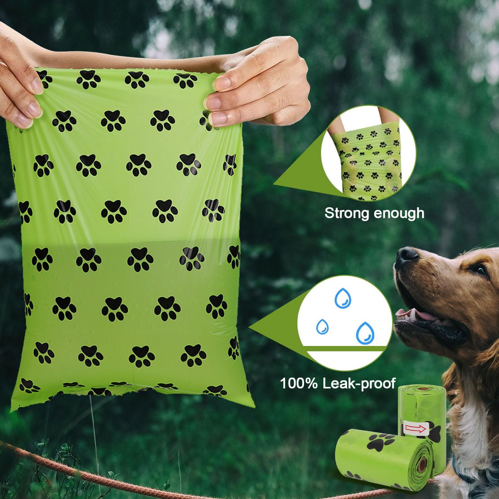 540 Dog Puppy Pets Poo Bags Degradable and Leak Proof with 1 Free Dispensers UK