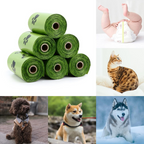 540 Dog Puppy Pets Poo Bags Degradable and Leak Proof with 1 Free Dispensers UK